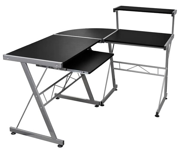 Czarne nowoczesne biurko narożne T6-R22