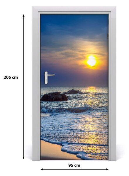 Naklejka fototapeta na drzwi Zachód słońca plaża