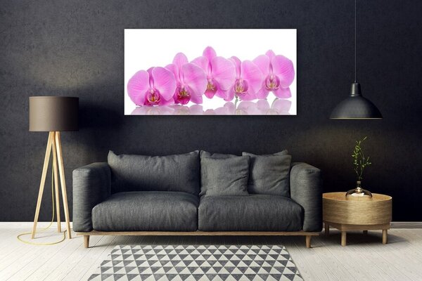 Obraz Szklany Różowa Orchidea Kwiaty
