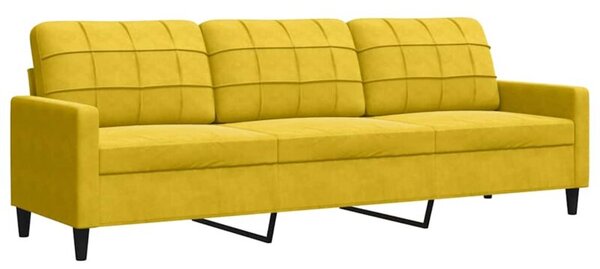 Sofa 3-osobowa, Å¼Ã³Åty, 210 cm, tapicerowana aksamitem