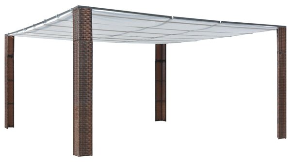 Altana z dachem, polirattan, 400x400x200cm, brązowo-kremowa