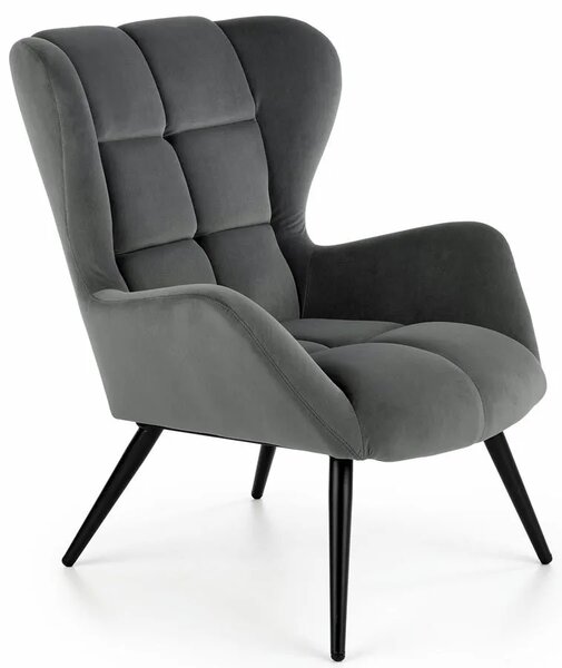 Popielaty fotel uszak N5-M33