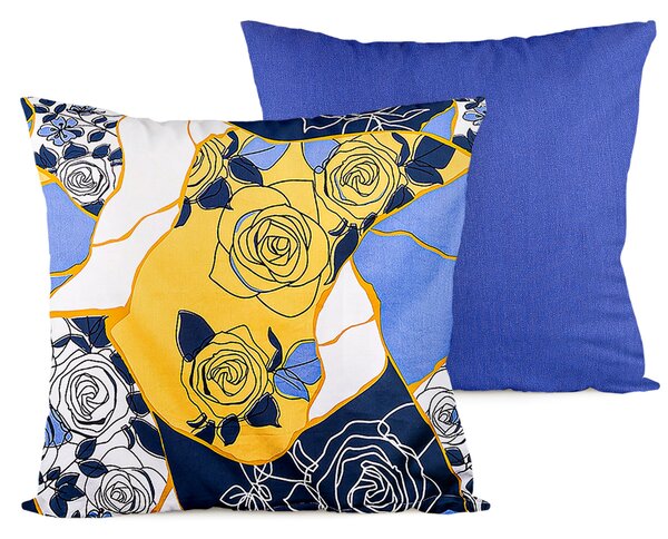 Poszewka na poduszkę Blue rose, 40 x 40 cm, komplet 2 szt., 40 x 40 cm
