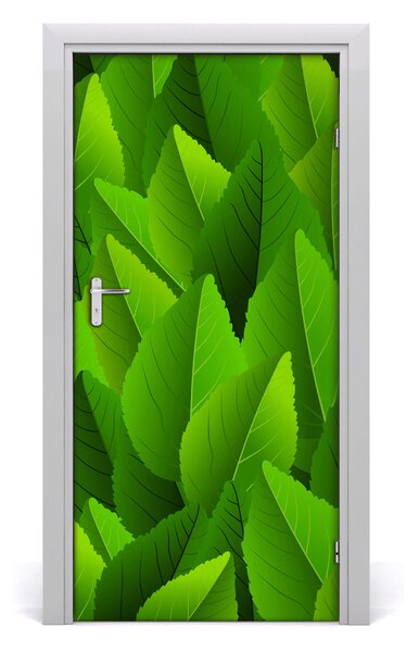 Okleina samoprzylepna na drzwi Zielone liście