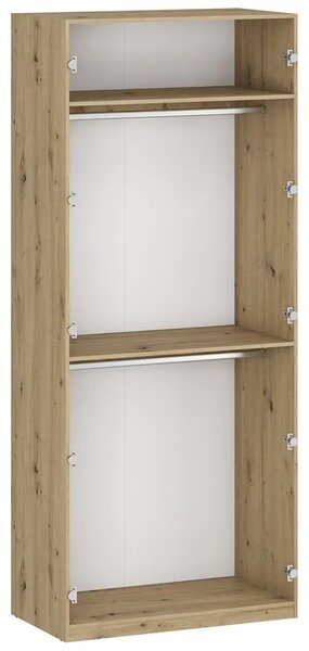 Korpus szafy z dwoma drążkami 100 cm dąb artisan G2-T08