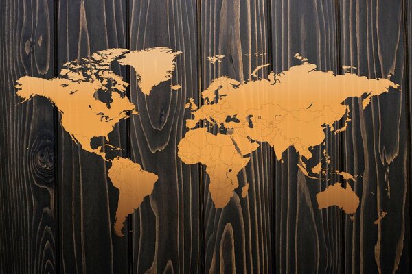 Obraz na korku orange map on wood