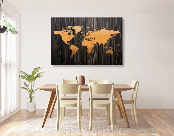 Obraz na korku orange map on wood