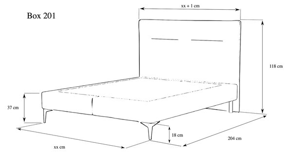 Łóżko kontynentalne Box 201 zestaw z materacem i przekładką