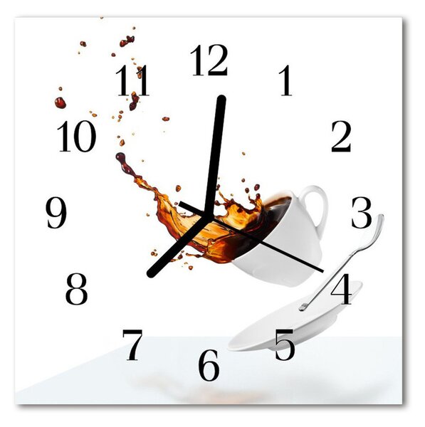 Zegar szklany kwadratowy Filiżanka kawy