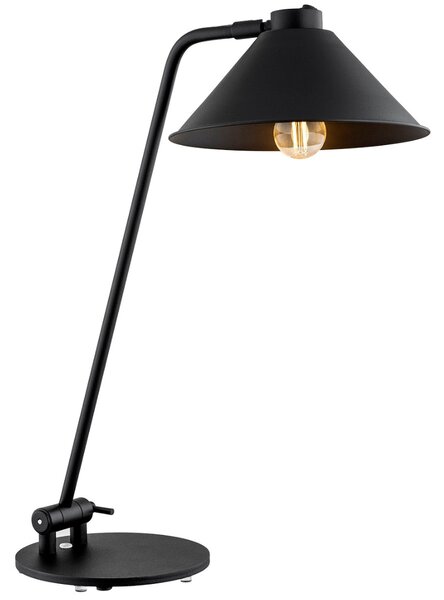 Czarna lampka biurkowa Gabian w stylu industrialnym