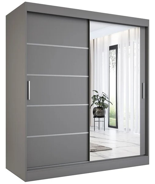 Antracytowa szafa przesuwna 180 cm M2-P02