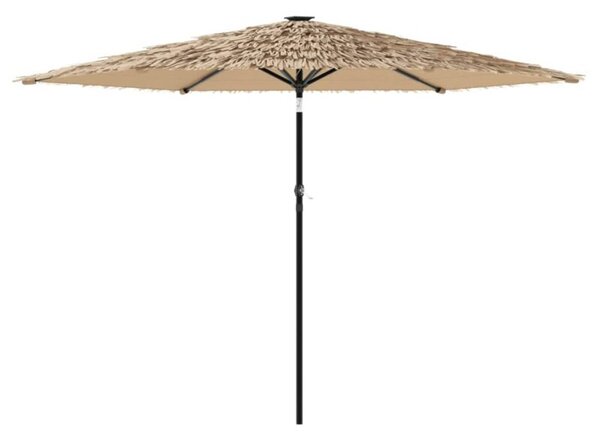 Parasol ogrodowy na stalowym słupku, brązowy, 288x288x225 cm