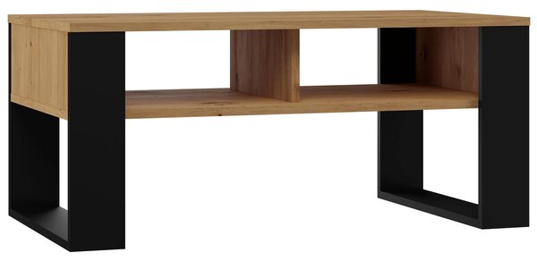 Minimalistyczna ława do narożnika dąb artisan + czarny K0-M67