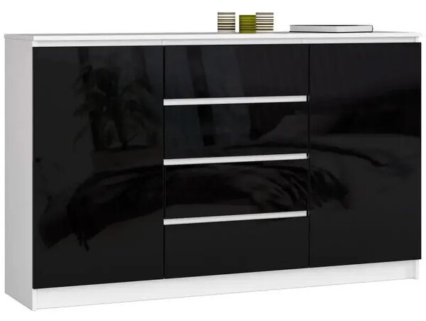 Nowoczesna komoda do salonu biały + czarny połysk M1-Z71