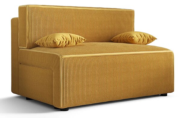 Musztardowa sztruksowa sofa rozkładana Z1-E96