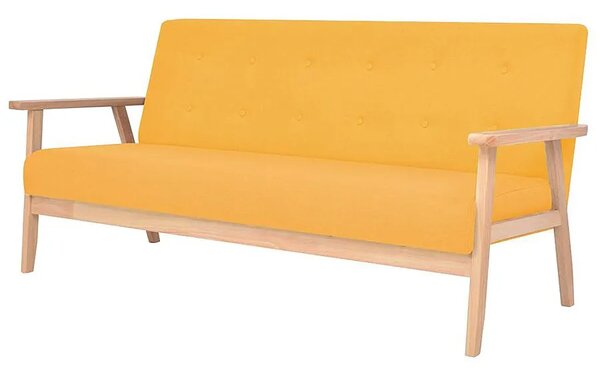 3-osobowa żółta sofa retro D9-W41