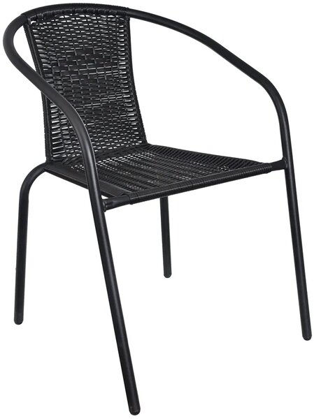 Czarny fotel ogrodowy typu bistro C4-K16