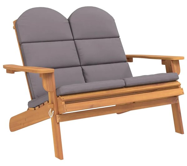 Drewniana ławka ogrodowa w stylu adirondack szary T0-P03