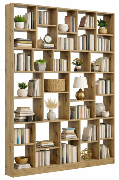 Duży regał biblioteczka na ścianę dąb artisan M5-W48
