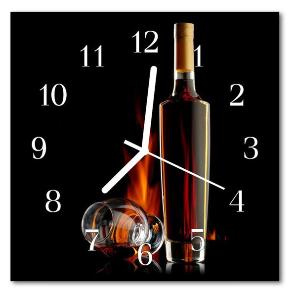 Zegar szklany kwadratowy Alkohol
