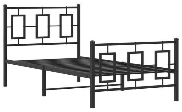 Czarne metalowe łóżko industrialne 100x200cm - Lenra