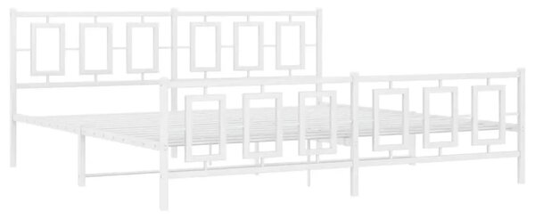 Białe metalowe loftowe łóżko małżeńskie 200x200 cm S0-D01