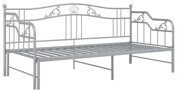 Szare rozkładane łóżko metalowe 90x200 cm N7-Z22