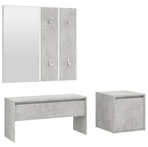 Minimalistyczny komplet mebli do przedpokoju beton R9-T79
