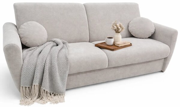Jasnoszara sofa typu wersalka z poduszkami G7-K53