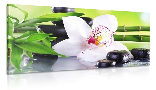 Obraz orchidea z motywem japońskim
