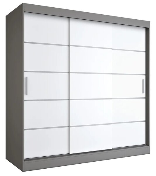 Szafa przesuwna antracyt + biały 200 cm C4-S25