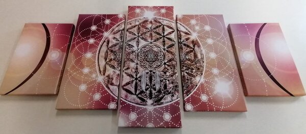 5-częściowy obraz czarująca Mandala