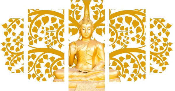 5-częściowy obraz Budda z drzewem życia