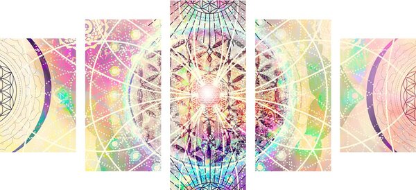 5-częściowy obraz Mandala w ciekawej wersji