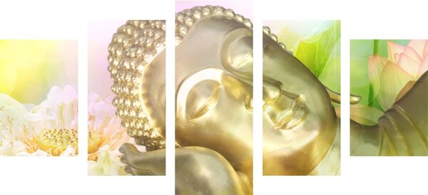 5-częściowy obraz śpiący Budda