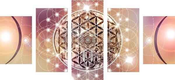 5-częściowy obraz czarująca Mandala