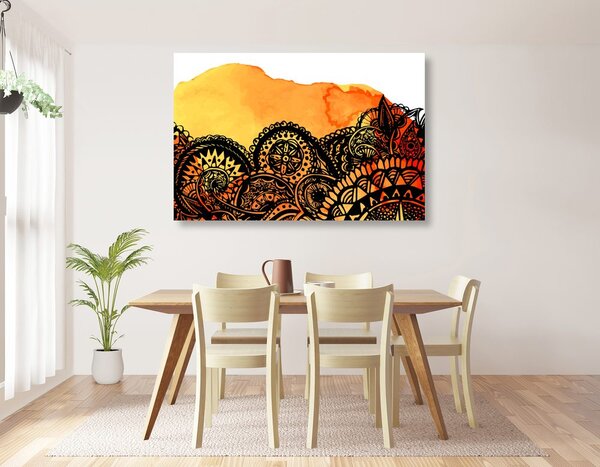 Obraz Mandala pomarańczowa akwarela