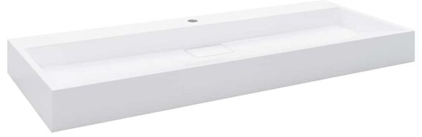 Umywalka, 120x46x11 cm, kompozyt mineralny/marmurowy, biała