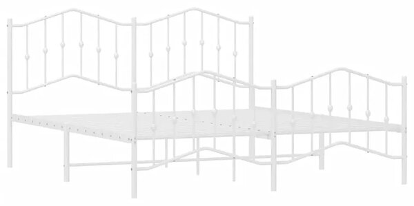 Białe rustykalne łóżko metalowe 200x200 cm W6-E26