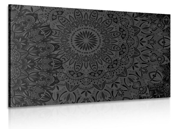 Obraz stylowa Mandala w wersji czarno-białej
