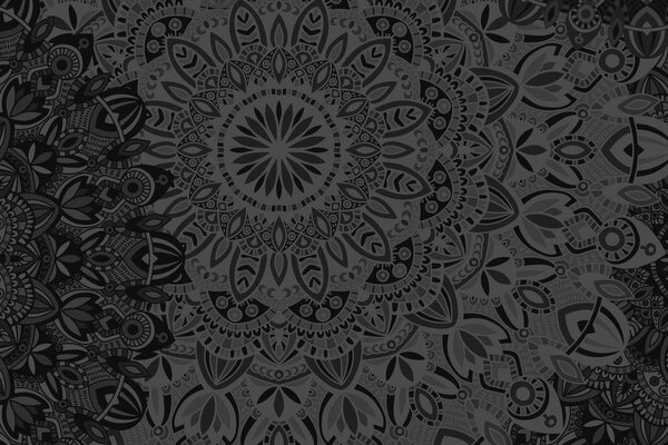 Obraz stylowa Mandala w wersji czarno-białej