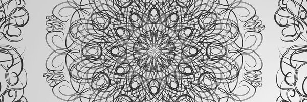 Obraz abstrakcyjna kwiatowa Mandala w wersji czarno-białej