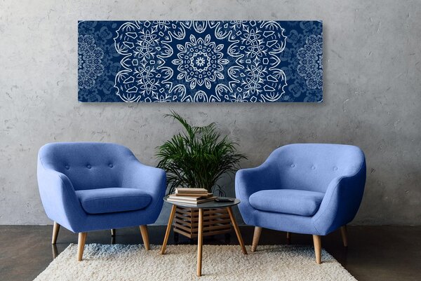 Obraz niebieska Mandala z abstrakcyjnym wzorem