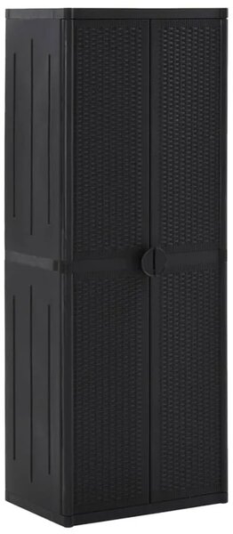 Czarna szafa ogrodowa rattan L8-B68
