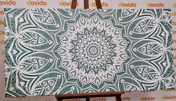Obraz Mandala harmonii na zielonym tle