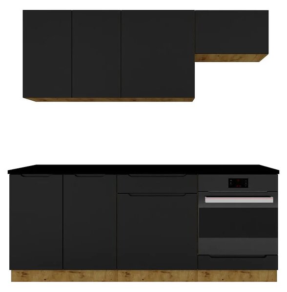 Komplet mebli kuchennych dąb artisan + czarny K4-G76