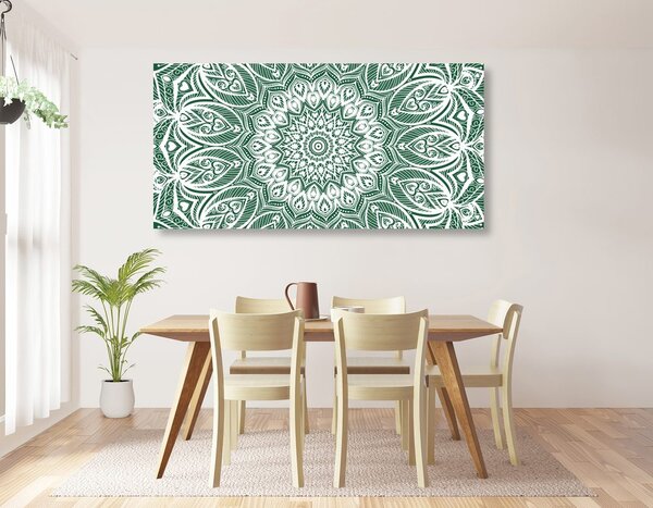 Obraz Mandala harmonii na zielonym tle