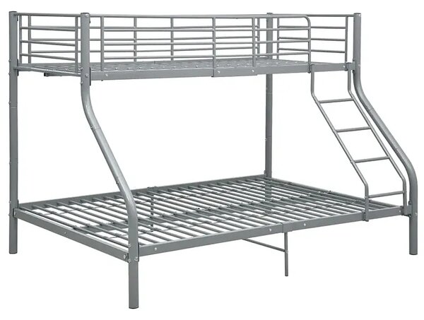 Szare Metalowe Wspólne Łóżko Piętrowe Dla Rodzeństwa 140X200 Cm/90X200 Cm L2-R68