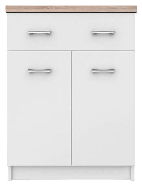 Biała komoda z szufladą i półkami 60 cm E8-N93