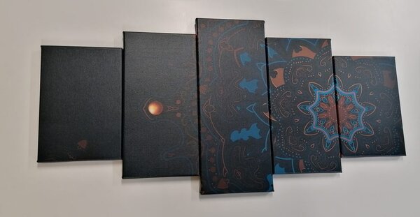 5-częściowy obraz luksusowa Mandala
